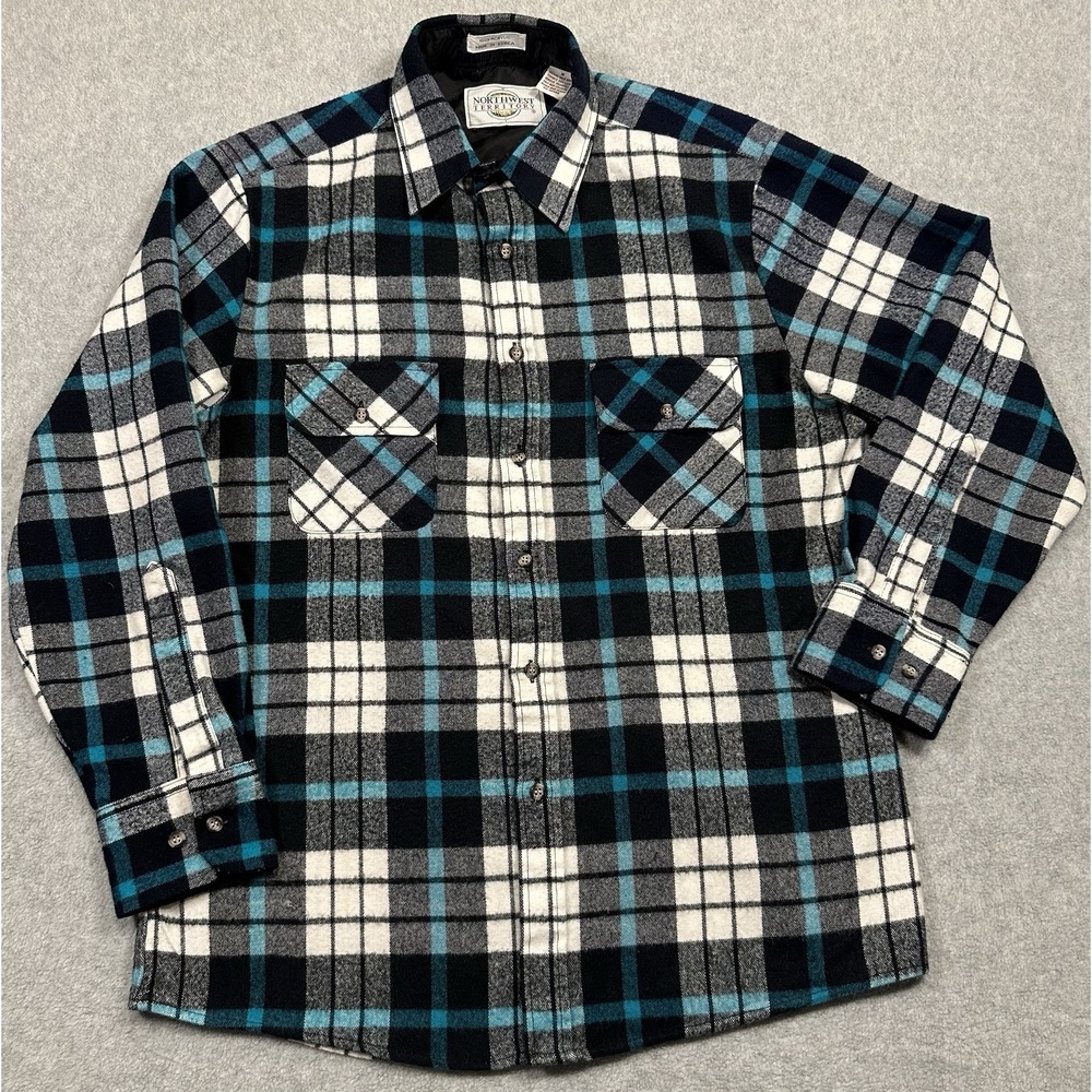 Northwest Territory Men's Medium Acrylic‎ Shirt Multicolor Button Up Plaid